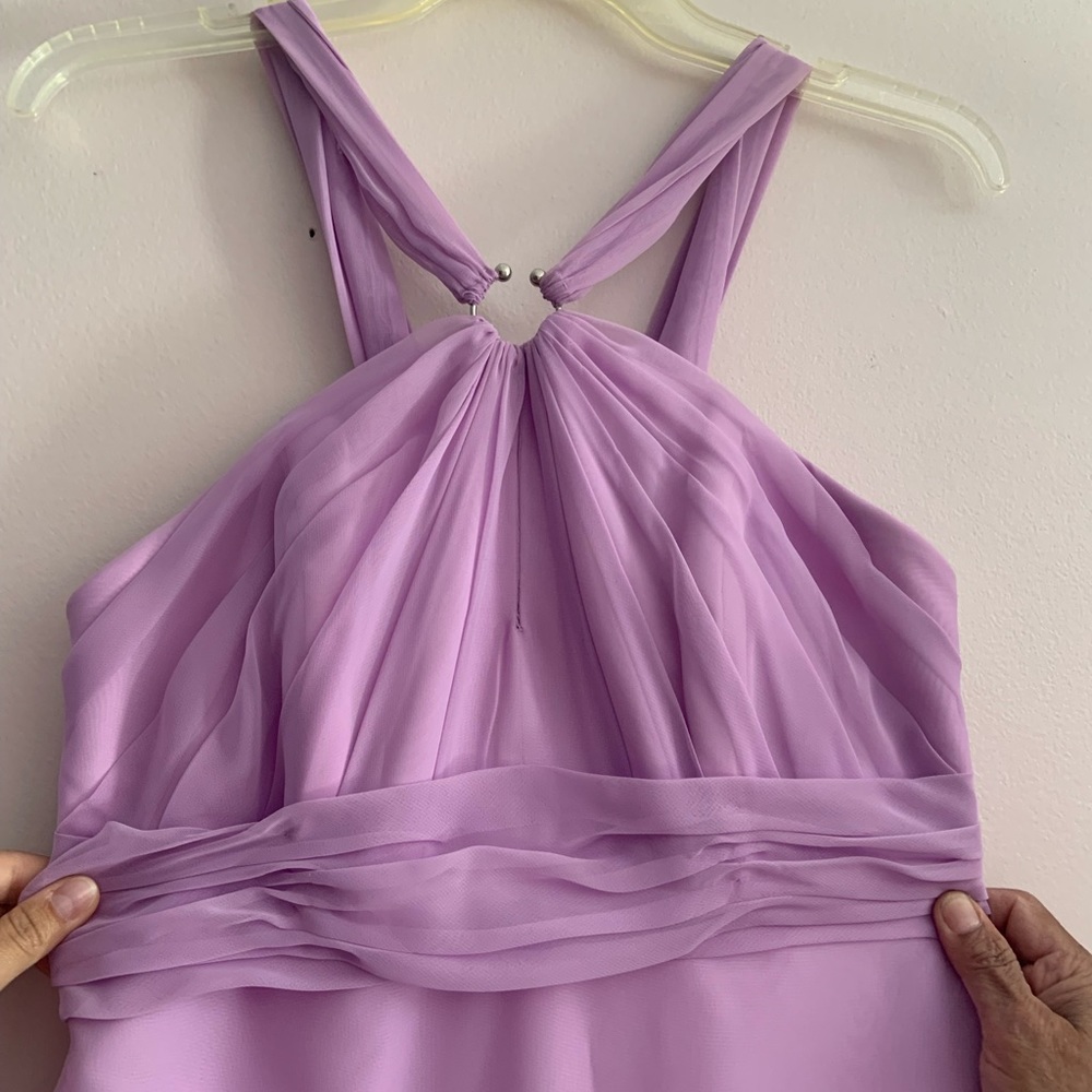 Haltered long purple Dress